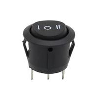 10Pcs 23mm Round Black 3 Pin 10A/125V 6A/250V AC 3 Position SPDT ON-OFF-ON Rocker Switch Snap-in IDGTTLDF