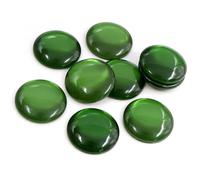 10pcs 25mm Dark Green Color Flat Back Resin Cabochons for Art Craft and Home Decoration