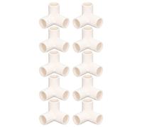 10Pcs 25mm Inner Diameter 90 Degree Elbow Design 3 Way Pipe Fittings Water Supply Right Angle Tee Fittings for Water Pipes,Furniture,Greenhouse Pipes and Tent Connections (White)