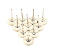 10Pcs 25mm Polishing Buffing Wheels Wool Felt Mounted Drill Grinder Wheel Brushes With Handle for Rotary Tools Accessories