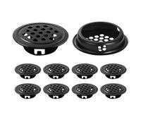 10PCS 25mm Stainless Steel Vent Covers - Black Circular Mesh Grilles for Cabinet/Wardrobe Ventilation, Anti-Rust Airflow Panels for Bookshelf/Shoe Storage Units