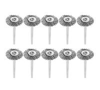 10Pcs 25mm Stainless Steel Wire Wheel Brush 3mm Shank for Rotary Tool Metal Cleaning Rust Removal Polishing Deburring Brush for Drill Grinder Tool