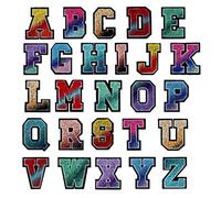 10pcs /26pcs Letters Toothbrush Embroidery English Patches for Sew On Clothing Patch Clothes Applique DIY Garment Hat Decor(All Color 26pcs)