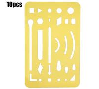 10Pcs 27 Holes Erasing Shield Multipurpose Engineering Drawing Template Pattern Ruler Durable Stainless Steel Transparent Orange Art Supplies for Architects Engineers Designers (Orange)