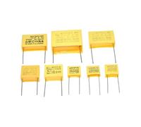 10pcs 275VAC capacitor X2 series 0.01UF ~ 2.2UF Polypropylene film capacitor 10nf 100nf 150nf 200nf 680nf 470nf 1UF BIANMTSW(1UF 105K P22.5MM)