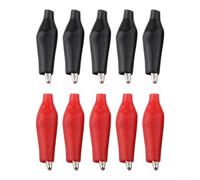 10PCS 28mm Clips with Sheath - Nickel Plated Iron Clips, 5A Power Clips for Circuits and Automotive, Red and Black Battery C