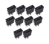 10Pcs 2D2P-BLACK 9x21mm KCD1-110 Black Thin Rocker Switch NO/OFF 2 Pin Controls Switches