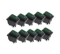 10PCS 2D4P-GREEN 12V KCD4 Latching Switch Four Feet ON OFF Red Green With Lights 4PIN
