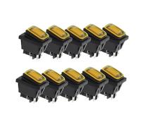 10PCS 2D4P-YELLOW 12 V KCD4 Latching Switch Four Feet ON OFF Red Green With Lights 4PIN