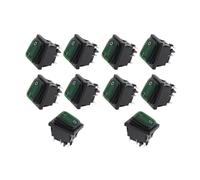 10pcs 2D6P-GREEN 30x22mm Rocker Switch Red LED 220V 16A 250VAC KCD4-201 DPST Switchs 6pin