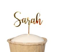 10Pcs 2Inch Personalized Acrylic Cupcake Toppers,14 Colors Any Words Cupcake Topper Sticks,Custom Mini Cupcake Picks for Wedding,Baby Shower,Birthday Festival,Christmas,Party