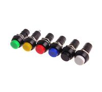 10pcs 2Pin 12mm Round Push Button PBS-11A Self Lock Latching PBS-11B Momentary Non-lock Switch 3A 150V IDGTTLDF(Yellow,PBS-11A Latching)
