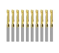 10pcs 2x8mm 3.175 Shank Single Flute Spiral Router Bits For Cut Wood/Plastic CNC Milling Cutter 1 End Mills(3.175x3.175x6)