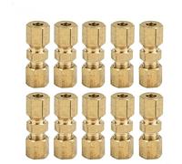 10Pcs 3/16" Brake Line Connector, Brass Nut Fittings, Brake Pipe Copper for Brake Line System Without Flaring 4.75mm Flangeless Connector