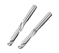 10Pcs 3.175/4/5/6/8mm UP DOWN Cut One Flutes Spiral Carbide Mill Tool Cutters For CNC Router, Compression Wood End(4x25x50L)