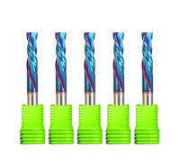 10pcs 3.175mm 4mm 6mm Shank Spiral Router Bits Up and Down Cut CNC 2 Flutes Blue Nano Coating Carbide Mill Tool Cutters Compression Wood End(10Pcs 6x32mm)