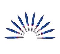 10pcs 3.175mm Blue Coating PCB 3D Milling Cutter Tungsten Carbide V Shape Engraving Bit CNC Router Tool for Wood Acrylic
