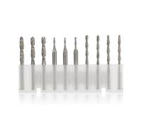 10pcs 3.175mm Shank Ball Nose End Mill Set Carbide 2Flute Spiral Router Bits CNC Engraving Milling Cutter(2x3.175x17)