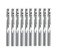 10pcs 3.175mm Shank Single Flute Spiral Milling Cutter Tungsten Carbide Engraving Router Bits CNC Tools(3.175x22x45)
