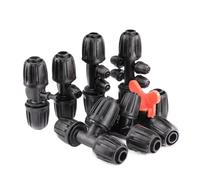 10PCS 3/4/6Way 16mm to 4/7mm Hose Joint with Lock Cap Tee Garden Watering Tubeing Connector 1/2" Pipe Irrigation Fittings(16mm to 6mm-Tee)