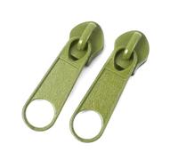 10Pcs 3#5# Rainbow Zipper Slider, for Backpack Jacket Zip Decoration,ArmyGreen,No3
