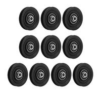 10pcs 3.5in Nylon Pulley Wheel with 6203RS Bearing, Durable Silent Universal Pulley for Gym Equipment, Garage Door, Crane, Ladder Lifts and DIY Projects