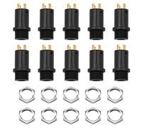 10Pcs 3.5mm Stereo Jack Panel Mount Connector Mini Stereo Female Jack Socket Plug With Nuts for Headphone Audio Video