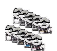10Pcs 3.5mm X 2.5m Black On White Heat Shrink Tube Tape Compatible with LabelWorks LW-300 400 Label Maker