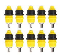 10PCS 3.5X1.1cm Automatic Nipple Drinking Fountain Ball Valve Type Poultry Drinkers, Durable Stainless Steel & Polypropylene, 360° Watering, No Leakage, Easy Clean for Chicken, Pig