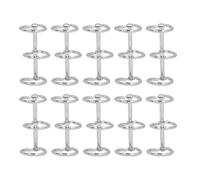 10Pcs 3 Ring Metal Loose Leaf Binders, Stainless Steel Book Rings for Notebook Travel Diary, Photo Album Binding Spines with Secure Rotating Rivet, Compatible with 6 to 30 Hole Sys (15mm)
