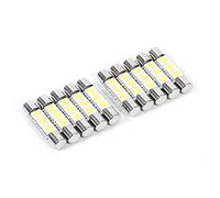 10Pcs 3-SMD 5050 LED Light Bulbs, 29-30mm F30-WHP and 6614F Fuse LED Bulb Vanity Mirror White Light Sun Visor Lamp