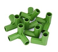 10PCS 3 Way/4 Way 11mm Greenhouse Frame Furniture Connectors Fitting Build Garden Framework Supports Cages Fruit Cages Netting Frames Fencing Building Connectors (Green Style #2)