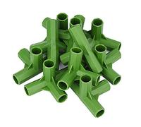 10PCS 3 Way/4 Way 11mm Greenhouse Frame Furniture Connectors Fitting Build Garden Framework Supports Cages Fruit Cages Netting Frames Fencing Building Connectors (Green Style #3)