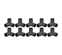 10PCS 3 Way PVC Fittings, Plastic 25mm Inner Diameter Tee Pipe Connector Elbow Corner Connector for Furniture Greenhouse (Black)