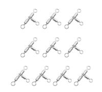 10pcs 3 Way Rotating Swivel Fishing Gear Saltwater Line Connector Rig Accessories T Swivel Connector Drift Fishing