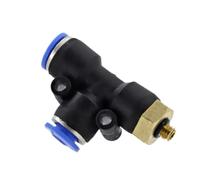 10PCS 3-Way T-Shaped Pneumatic Tee Pneumatic Air Connector Fitting 4mm 6mm 8mm Thread 1/8" 1/4 3/8 1/2 Straight Hose Fittings(PD6-M5,50 Pcs)