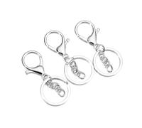 10Pcs 30 70mm Keychain and 70mm Lobster Clasp Set with Gold/Silver Plated Hook for DIY Craft Keychain and Bag Accessories