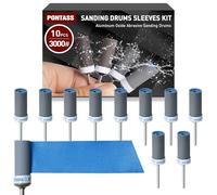 10Pcs 3000 Grit Sanding Drums for Dremel Rotary Tool, Rotary Tool Bits Sander Set Bands Mandrels for Wood Plastic Metal Grinding Polishing