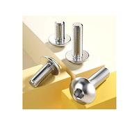 10pcs 304 Stainless Steel Big Flat Round Head Inner Hexagon Screw Bolt M6 6mm M5 For Motorcycle Scooter Moped Plastic Cover(M6x20)