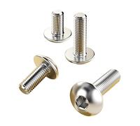 10pcs 304 Stainless steel Big Flat Round Head Inner Hexagon Screw Bolt M6 6mm M5 for Motorcycle Scooter ATV Moped Plastic Cover(M6x25)