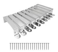 10PCS 304 Stainless Steel Fence Post Security Brackets - Heavy Duty U-Shaped Stabilisers to Silence Wobbly Fencing (Silver)
