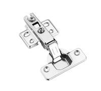 10Pcs 304 Stainless Steel Hydraulic Hinges Cabinet Door Spring Hinge Damper Buffer Quiet Closing Kitchen Cupboard Furniture(Removable-Half Cover,1.5mm Thick)