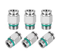 10pcs 304 Stainless Steel PC Pneumatic Quick Connector G Thread Thread Pipe Water Gas Connector M5 1/8" 1/4" 3/8" 1/2"(PC6-G02,10 PCS)