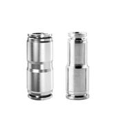 10Pcs 304 Stainless Steel Pneumatic Fitting PU Straight PG Reducer Quick Connector 4 6 8 10 12mm(PU-6,10 Pcs)