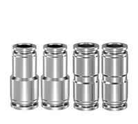 10Pcs 304 Stainless Steel Pneumatic Fitting PU Straight PG Reducer Quick Connector(PG6-4,200 Pcs)