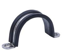 10pcs 304 Stainless Steel Rubber Lined U Clips - Durable Hose Pipe Clamps for Secure Cable Mounting(32mm)