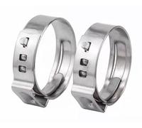 10pcs 304 Stainless Steel Single Ear Hose Clamp, Mini Clips One Ear Pipe Clamp for Plumbing Hoses(14.6-17.8mm)