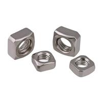10pcs 304 Stainless Steel Square Nuts, M3 M4 M12 Assorted Square Nuts For Chemicals Construction, Thin Square Nut(M3x5.4x2.4)