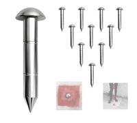 10PCS 304 Stainless Steel Survey Nails - Heat-Treated, Rustproof, 2.8" Lengths, Dual Groove Design, for Engineering Survey, Terrain Mapping & Asphalt Pavement (70mm)