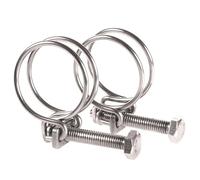 10Pcs 304 Stainless Steel Wire Hoop Double Wire Throat Hoop Strong Clip Adjustment Fixed Upvc Hose Hoop Water Pipe Ventilation Pipe for Corrugated Hose，Water Hose(103-110 x 3.0MM)